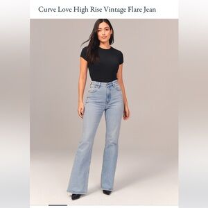 Abercrombie Curve Love High Rise Vintage Flare Jean - light wash - 27 regular